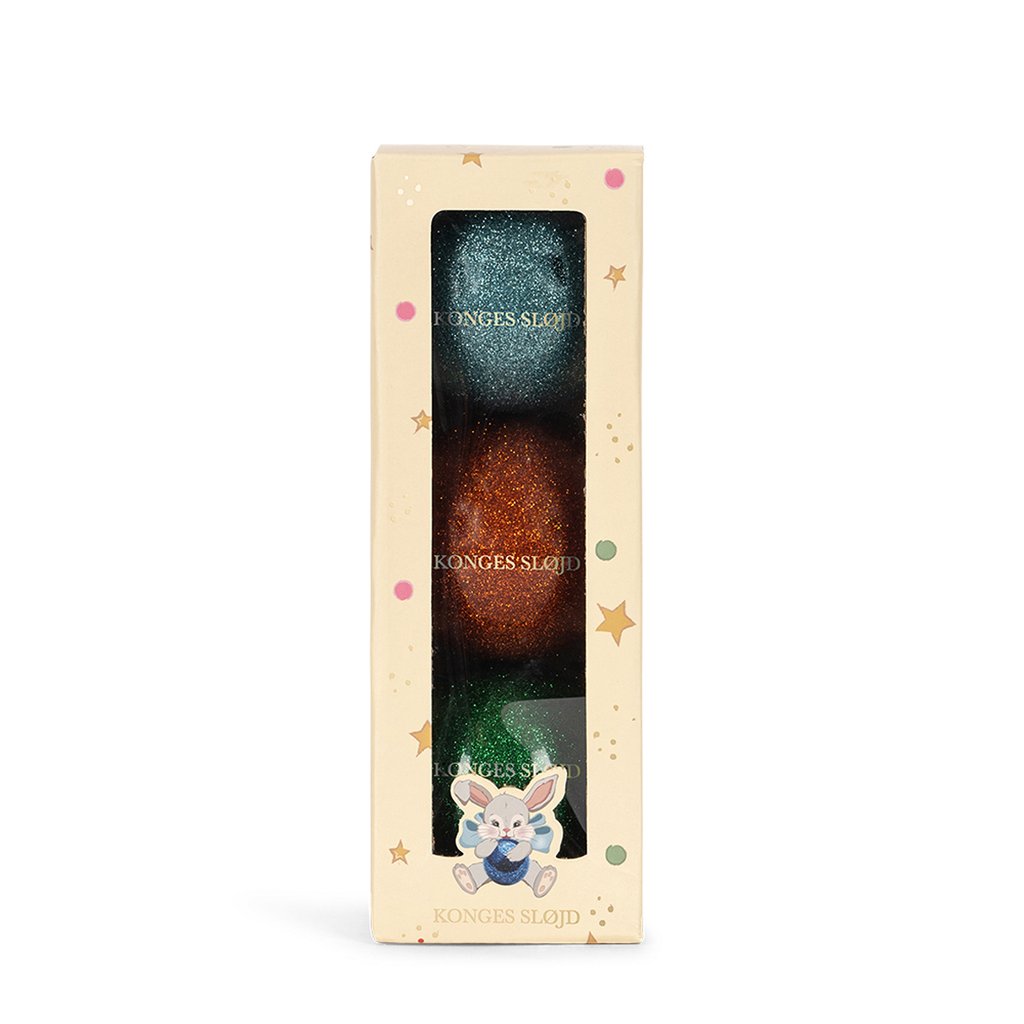 Konges Sløjd Glitzer-Bälle (3er Pack), Blue