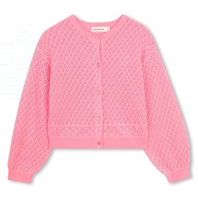 Billieblush Strickcardigan mit Lochmuster & Glitzer, pink