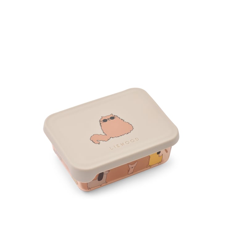 Liewood Snackbox Ako Tritan, Cats and Dogs/ Sandy