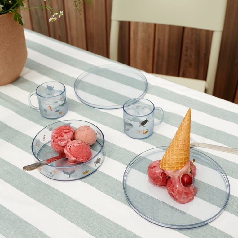 Liewood Bedrucktes Tritan-Geschirrset Siva, Sea creature/ Sandy 1