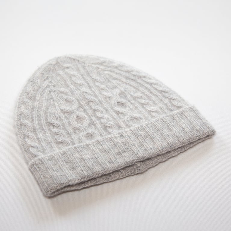 Papa Lobster Kaschmir Babymütze Amari, hellgrau mélange 1