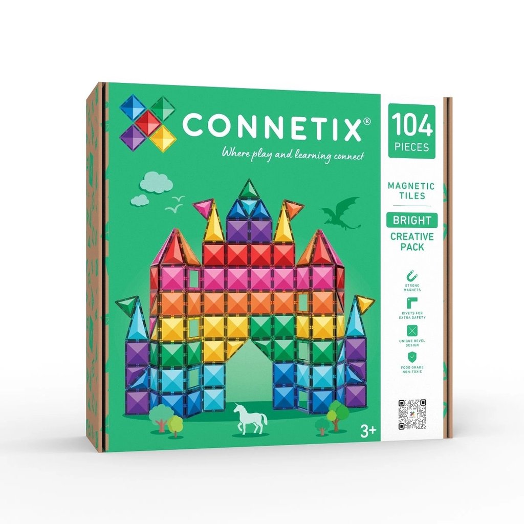 Connetix Magnet Bausteine Bright Creativ Pack, 104-teilig