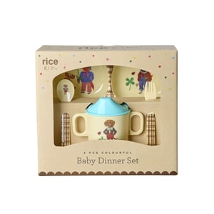 Rice Baby-Geschirrset Geschenkbox, braun
