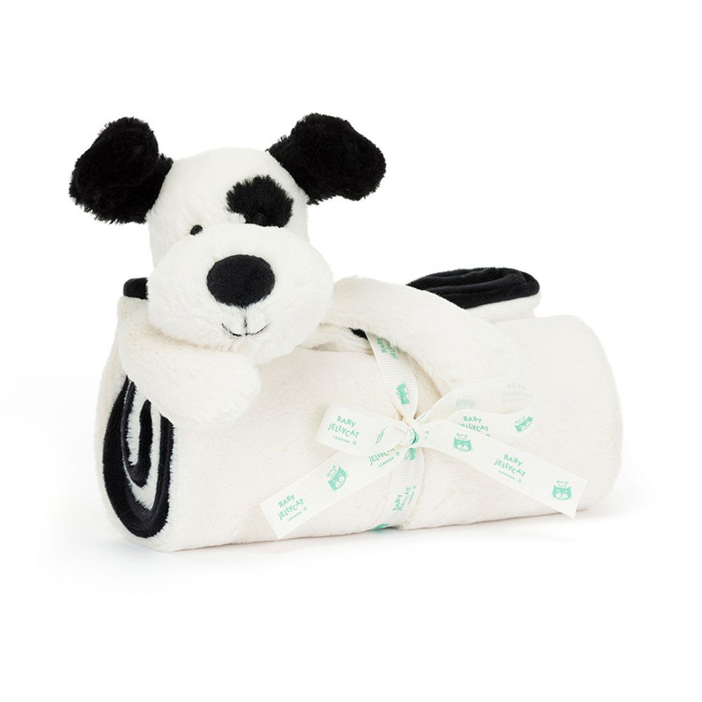 Jellycat Decke Bashful Black and Cream Puppy Blankie