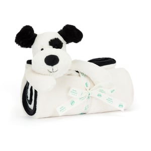 Jellycat Decke Bashful Black and Cream Puppy Blankie