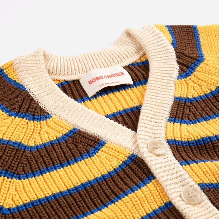 Bobo Choses Cardigan Strickjacke Striped, yellow 1