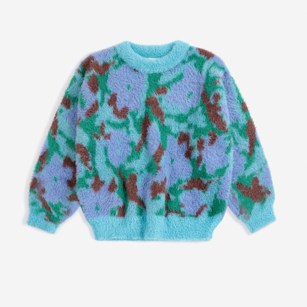 Bobo Choses Pullover Watercolor all over Jacquard, green