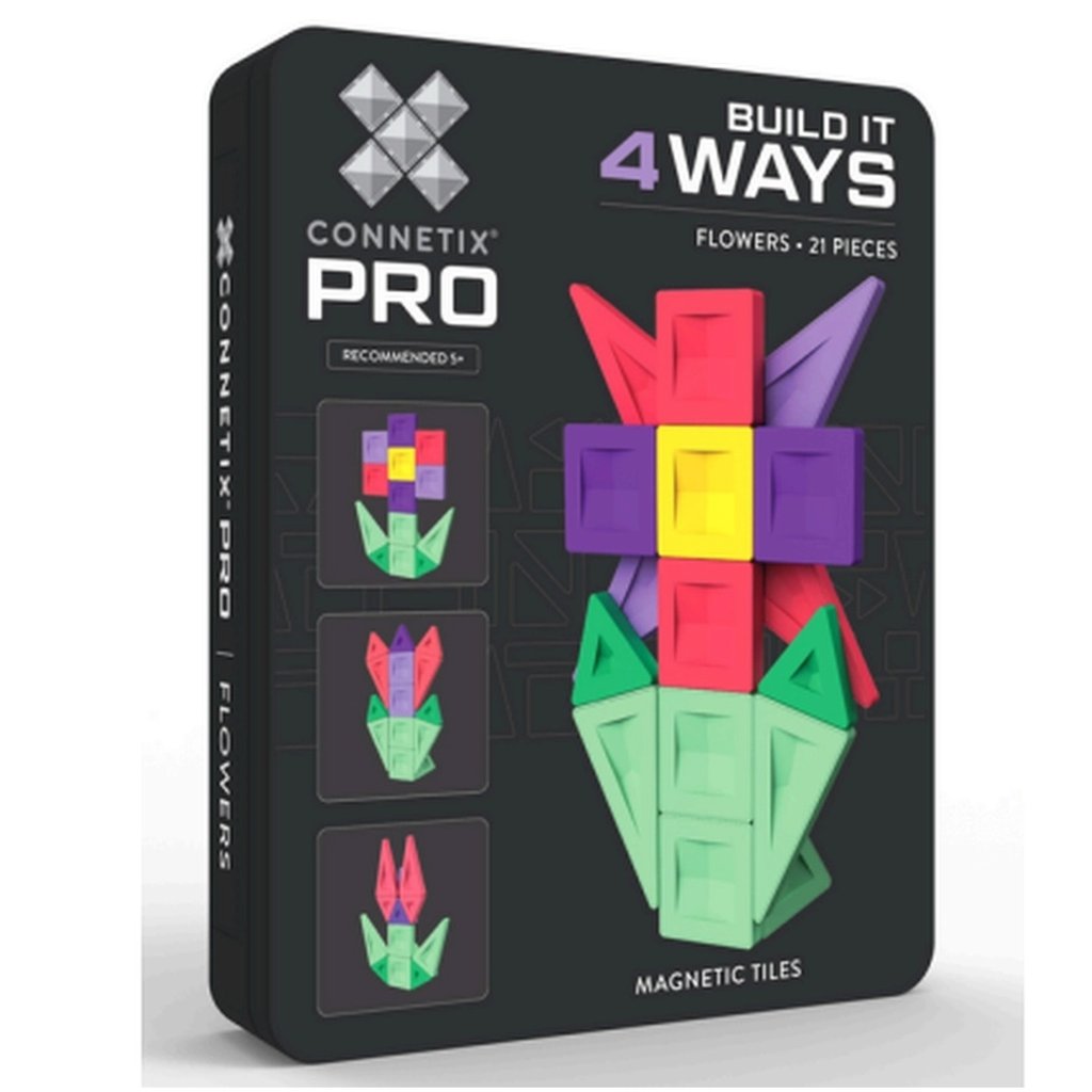 Connetix Magnet Bausteine Pro Build-It Flower Set, 21 Teile