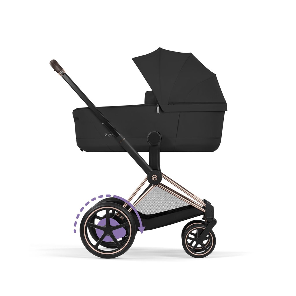 CYBEX e-Priam Kinderwagen Komfort Collection Sepia Black (rosegold Frame)