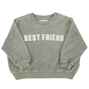 Piupiuchick Sweatshirt. washed green mit „Best Friend“-Print