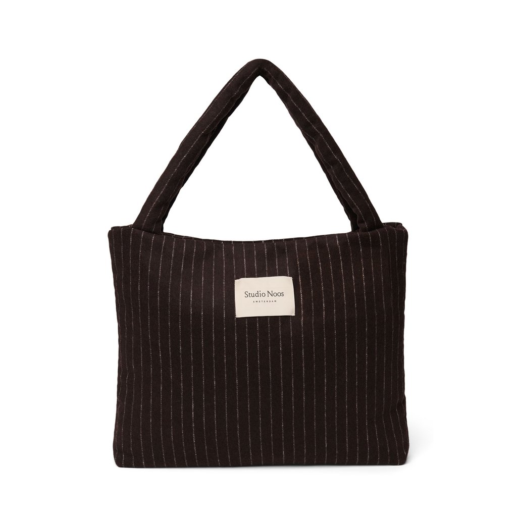 Studio Noos Flannel Chalkstripe Mom Bag, brown
