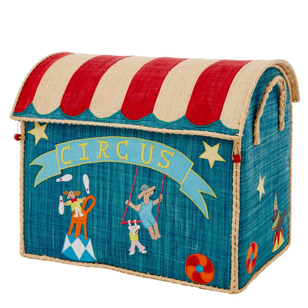 Rice Raffia Large Aufbewahrungshaus mit Circus Theme 1