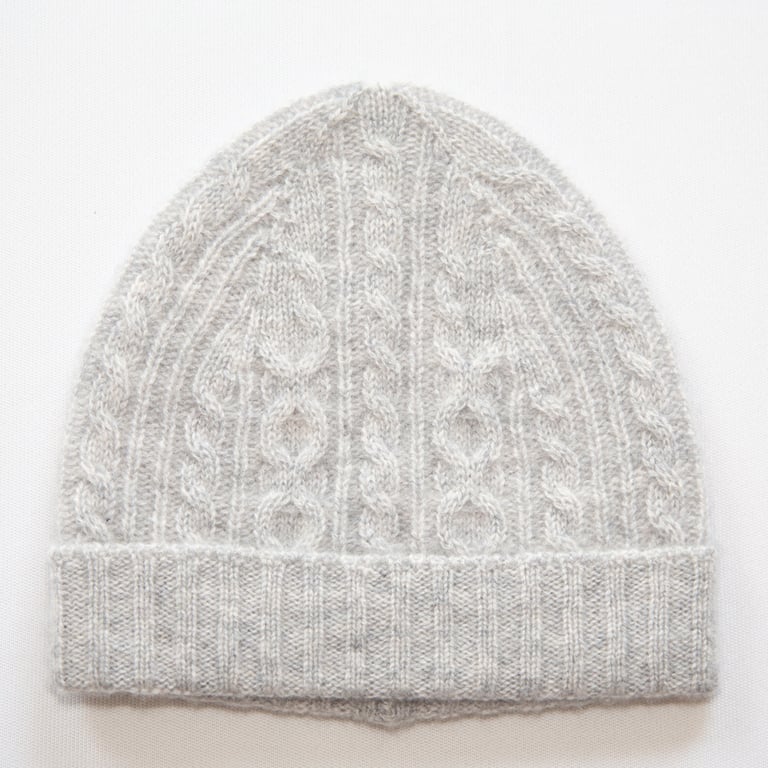 Papa Lobster Kaschmir Babymütze Amari, hellgrau mélange