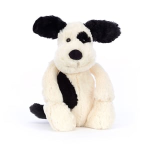 Jellycat Kuscheltier Bashful Black & Cream Puppy Medium