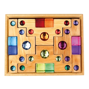 Bauspiel Farbtreppe mit Lichtbauquadern (16 Teile)