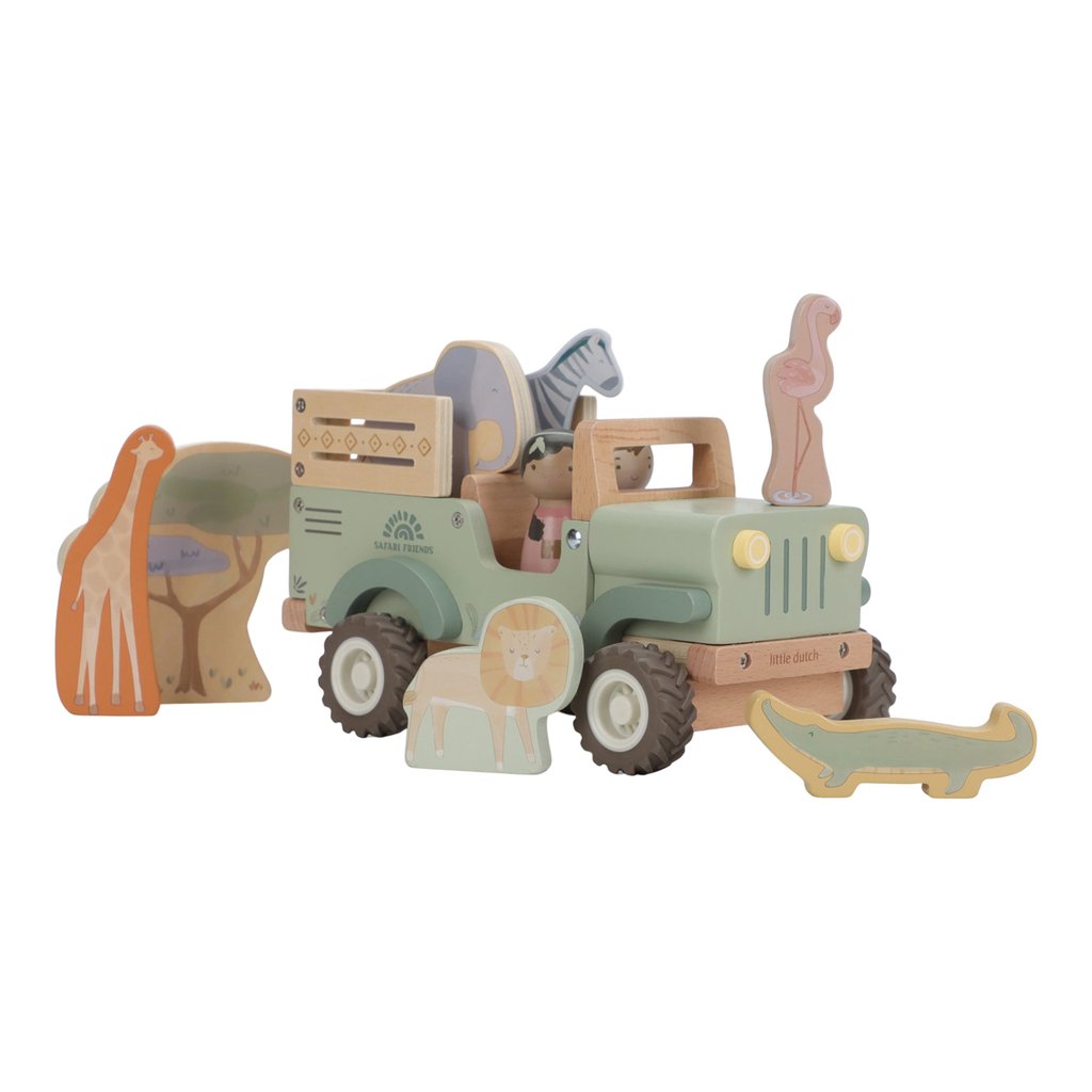 Little Dutch Safariauto aus Holz mit Tieren