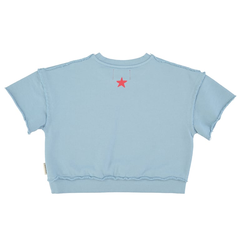 Piupiuchick Kurzarm-Sweatshirt, blue mit A-print 1