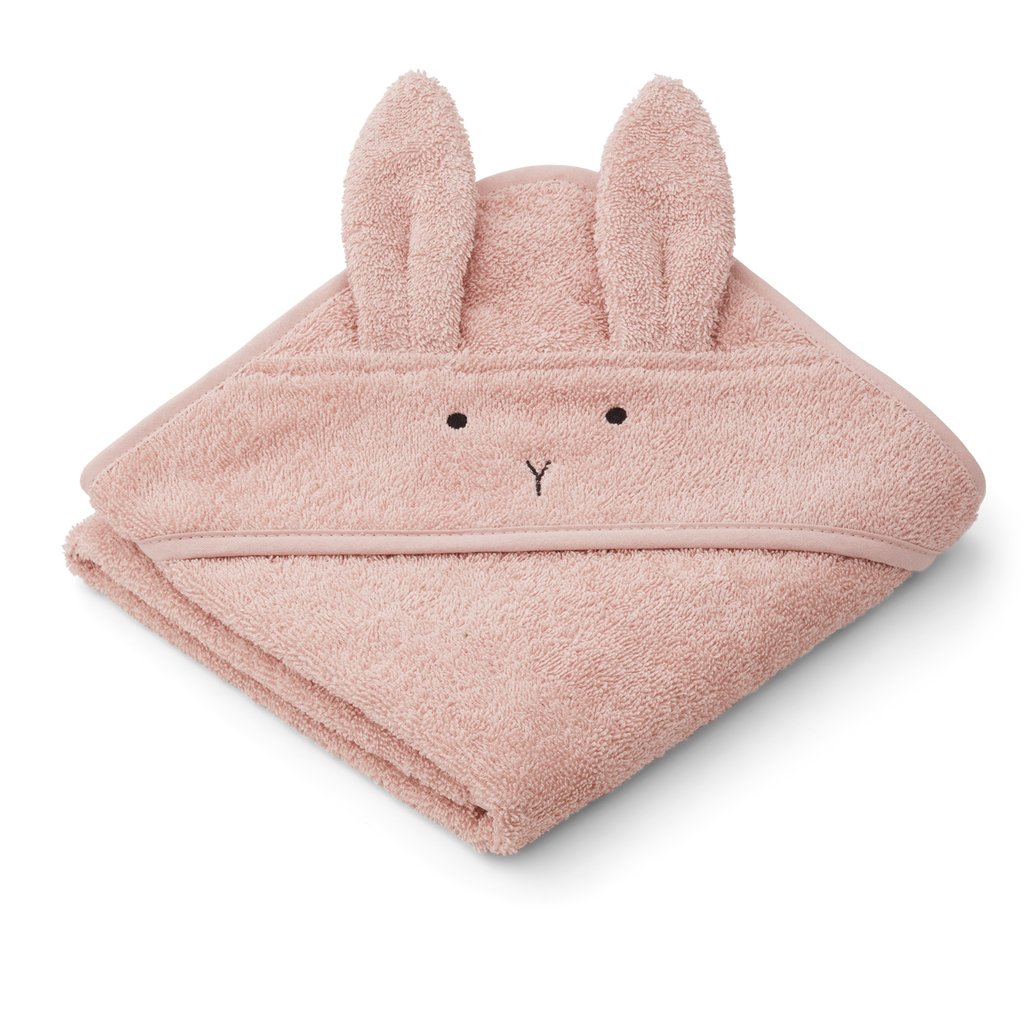 Liewood Kapuzen-Badetuch Albert Rabbit rosé