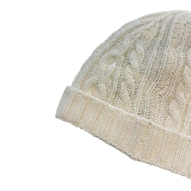 Papa Lobster Kaschmir Babymütze Amari, naturweiß 1