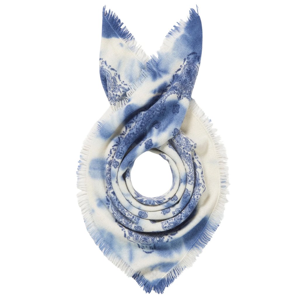 Purschoen Bandana-Tuch 60 × 60 cm Paisley Fenetre Blue Navy Blue