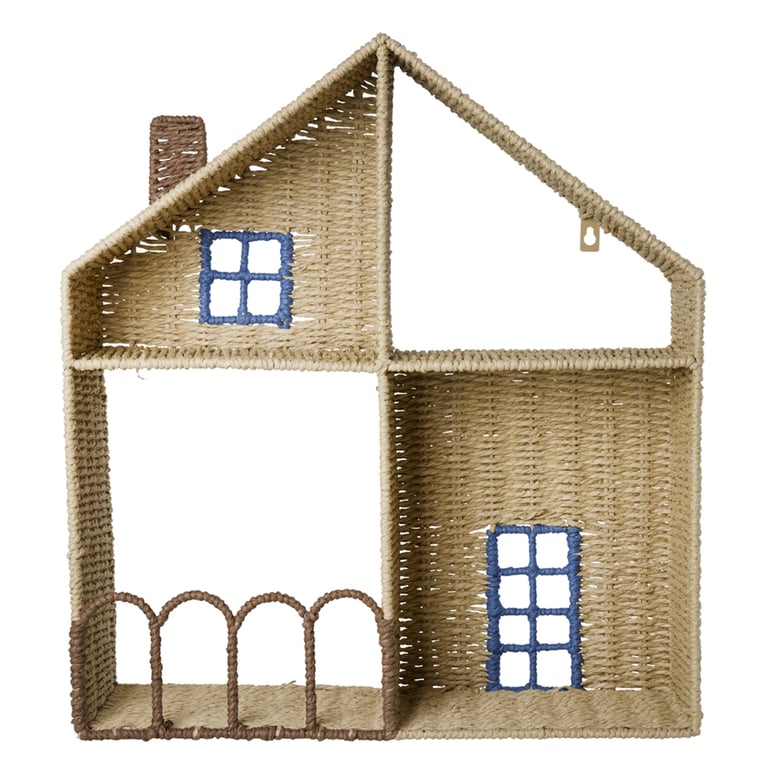 Rice Hausregal aus Papierseil, blau