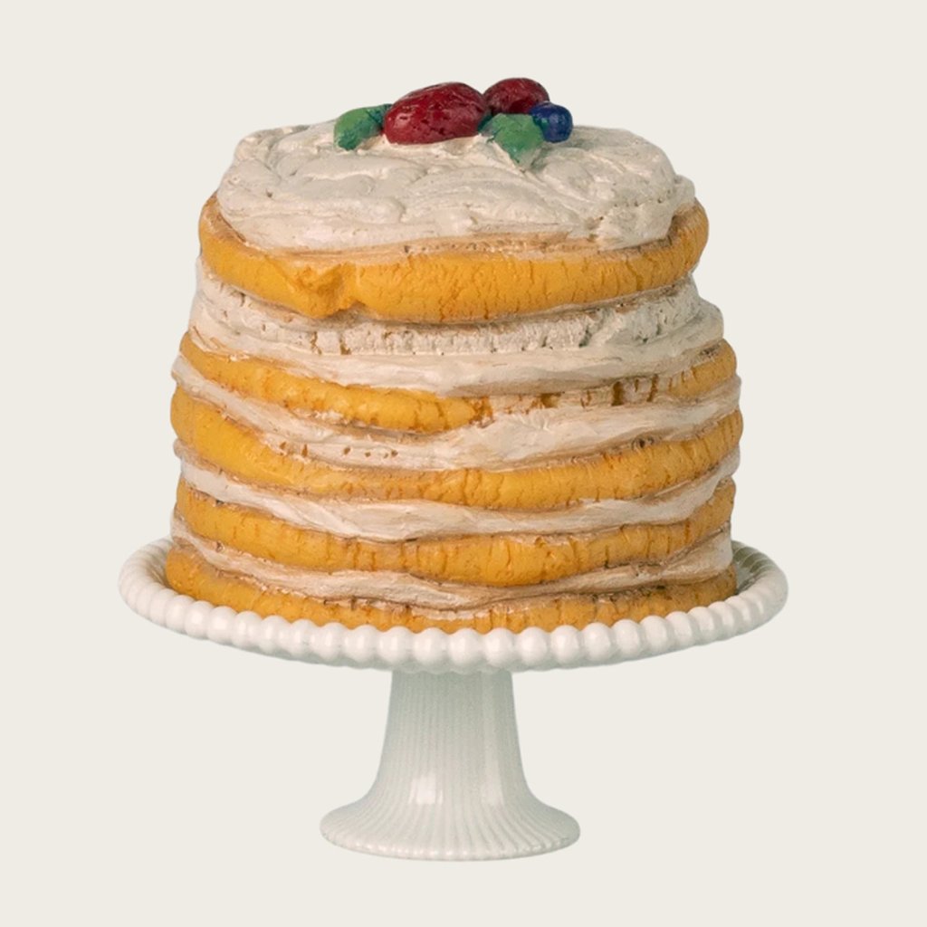 Maileg Partykuchen und Kuchenplatte, Maus – Off Weiß