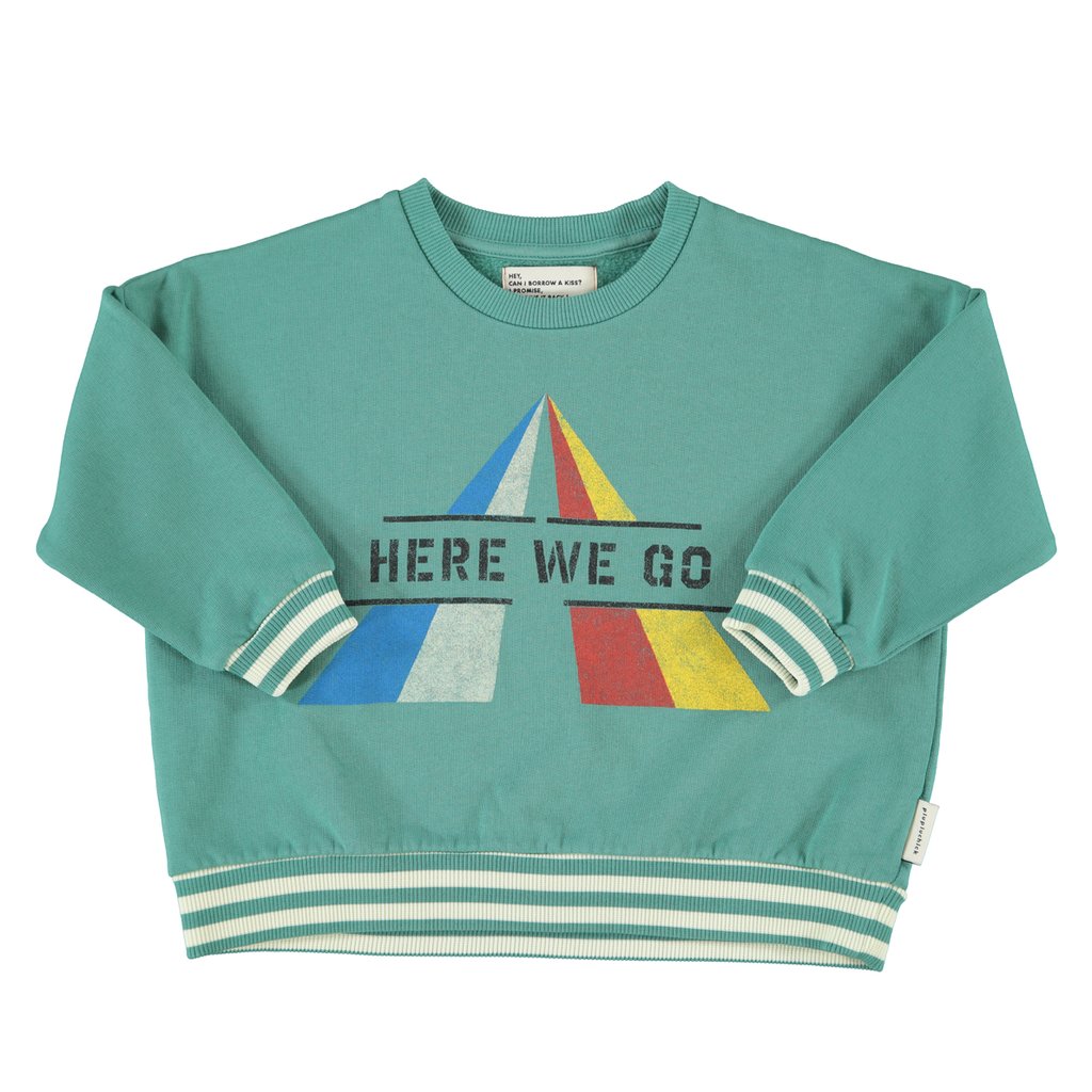 Piupiuchick Sweatshirt, green mit Here we go Print