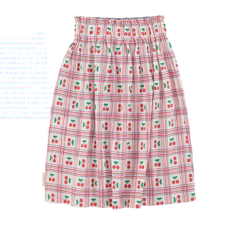 Piupiuchick Langer Rock ecru mit Cherry-Print 1