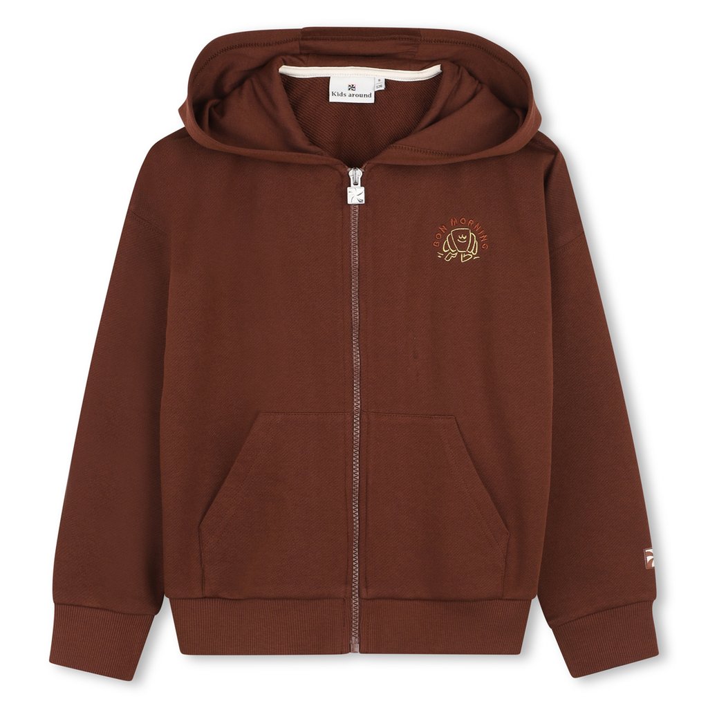 Kids around Sweatjacke mit Kapuze, dunkel braun