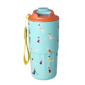 Rice Großer Edelstahl Thermosbecher, Retro Swimster Print