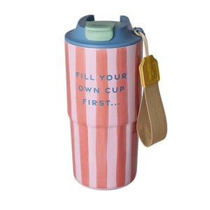 Rice Großer Edelstahl Thermosbecher, Organic Stripes Print