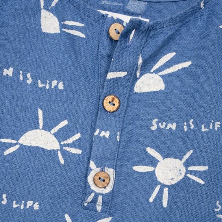 Play up Printed Leinen Jumpsuit, Lisboa