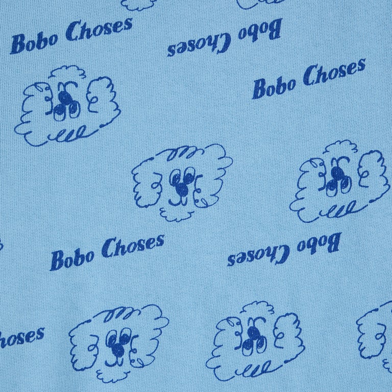 Bobo Choses Kinder Sweatshirt Pickles The Dog all over, prussian blue 1
