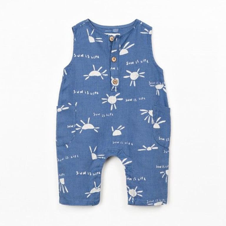 Play up Printed Leinen Jumpsuit, Lisboa