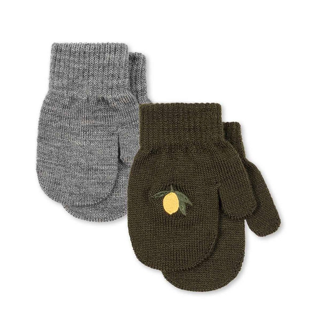 Konges Sløjd Fäustlinge Filla Mittens Kombu Green (2er Pack)