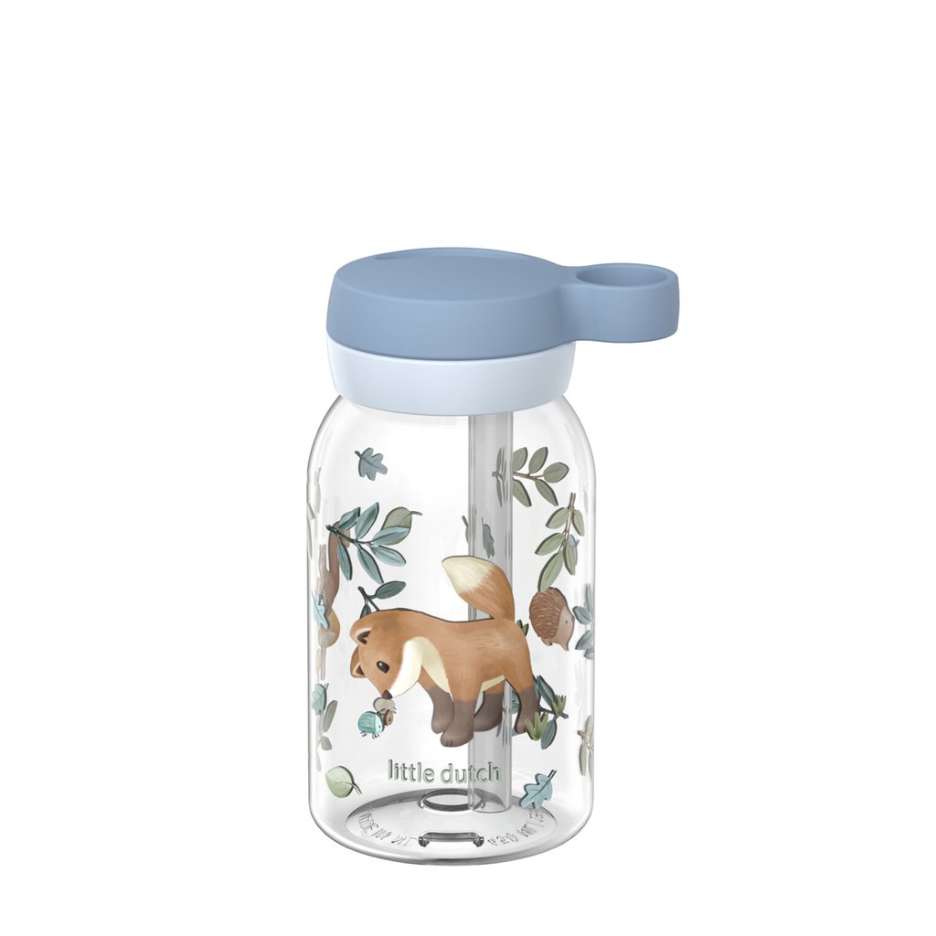 Mepal Trinkflasche Campus mit Trinkhalm 450 ml, Little Dutch Forest Friends