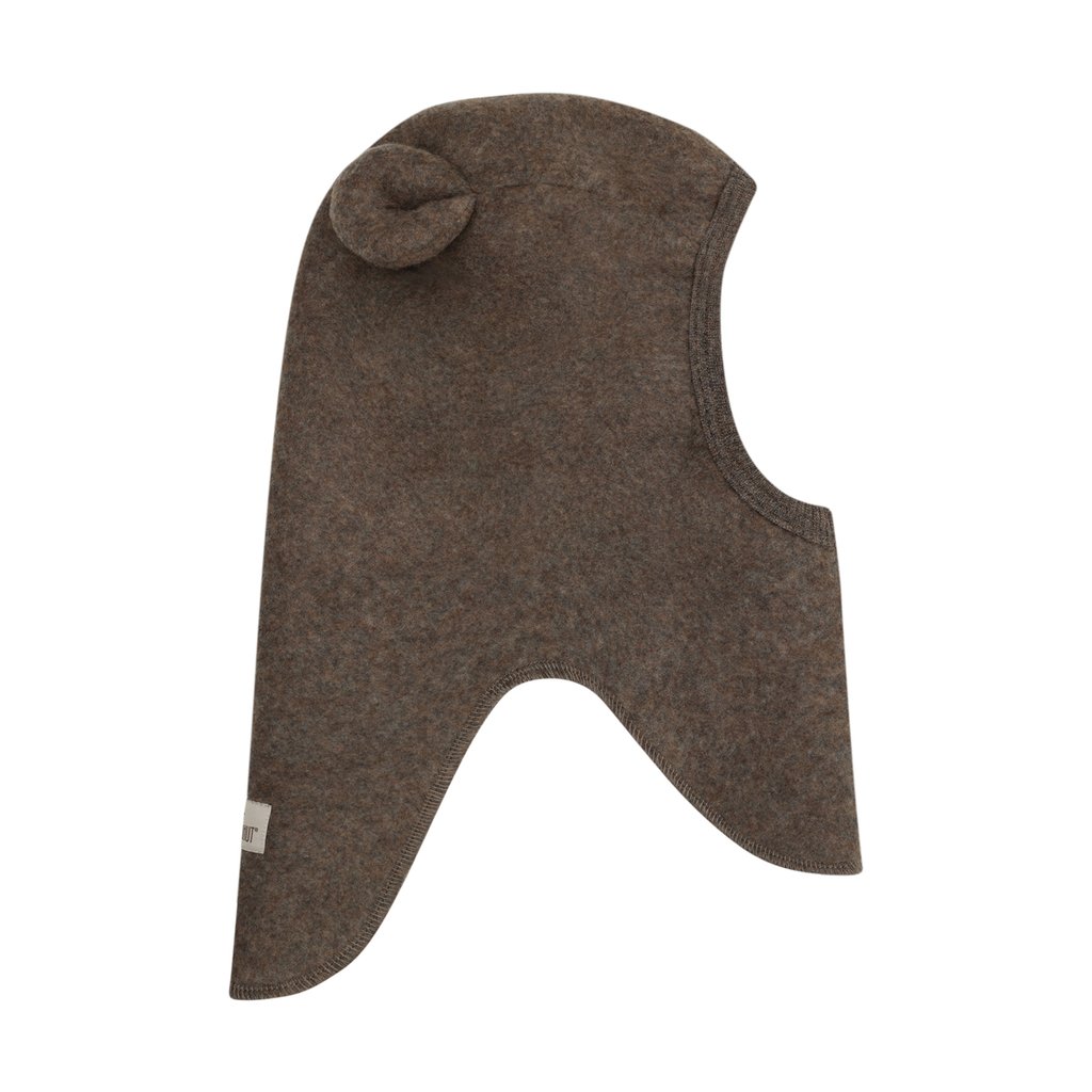 Huttelihut Sturmhaube Balaclava Ears Wool Fleece, Brown Melange