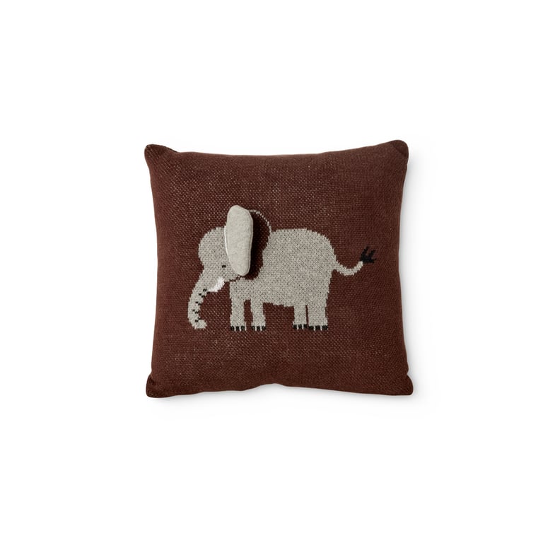 Rice Kleines Elefantenkissen, braun