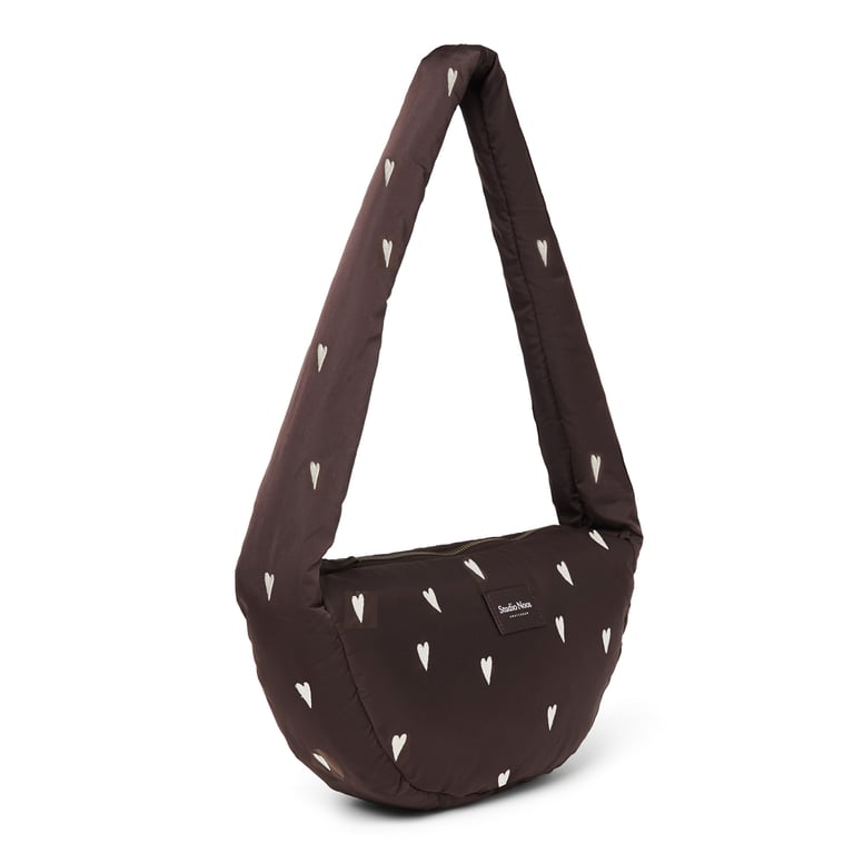 Studio Noos Puffy Mini Cross-Body Bag, brown Hearts 1