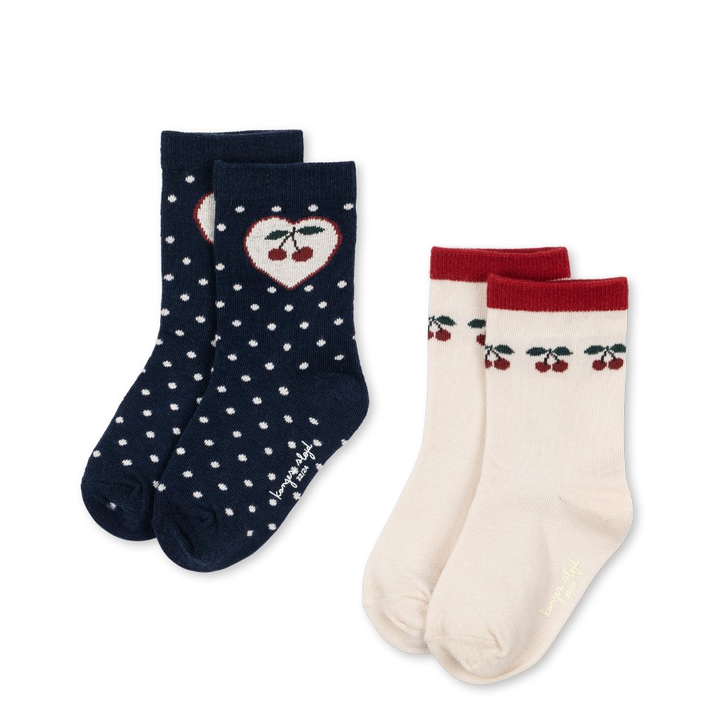 Konges Sløjd Socken Jaquard 2er Pack, Cherry Mix