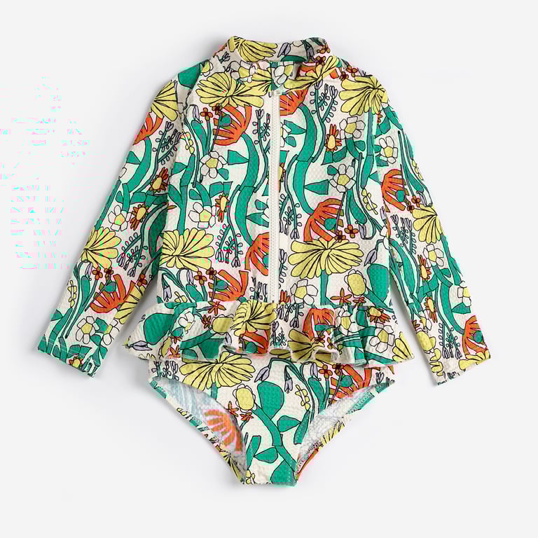 Bobo Choses Schwimm-Overall Langarm Color Herbalist all over, multicolor