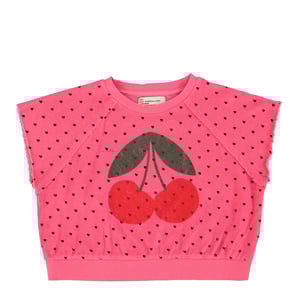 Piupiuchick Ärmelloses Frottee-Sweatshirt, cherry print