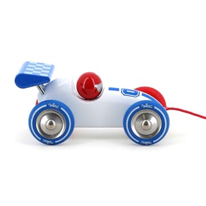 Vilac Zieh-Rennwagen Weiß mit Rot & Blau 1