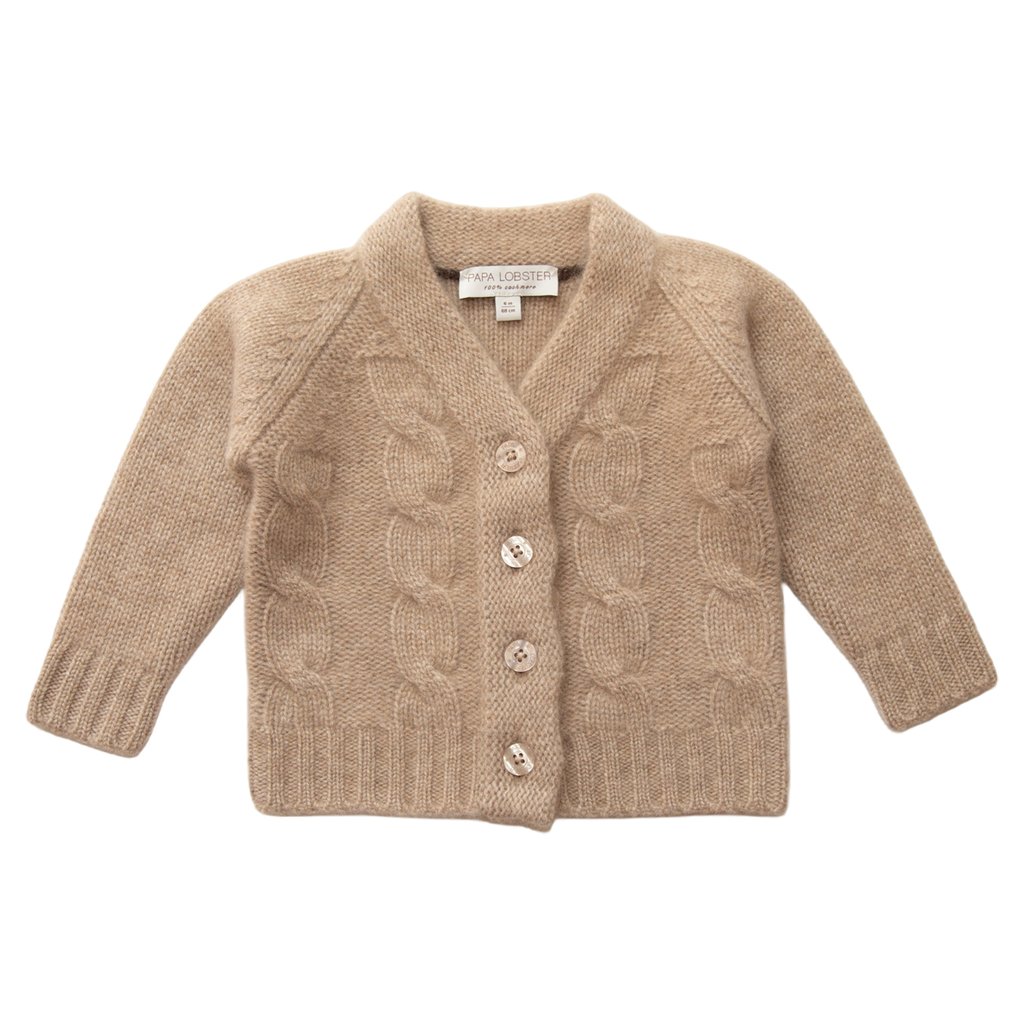 Papa Lobster Cardigan Strickjacke Jules, beige mélange