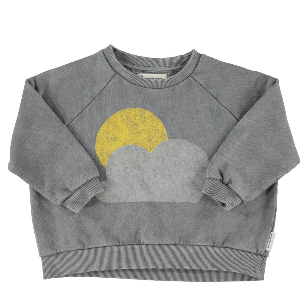 Piupiuchick Sweatshirt, grey mit Sun & Cloud print