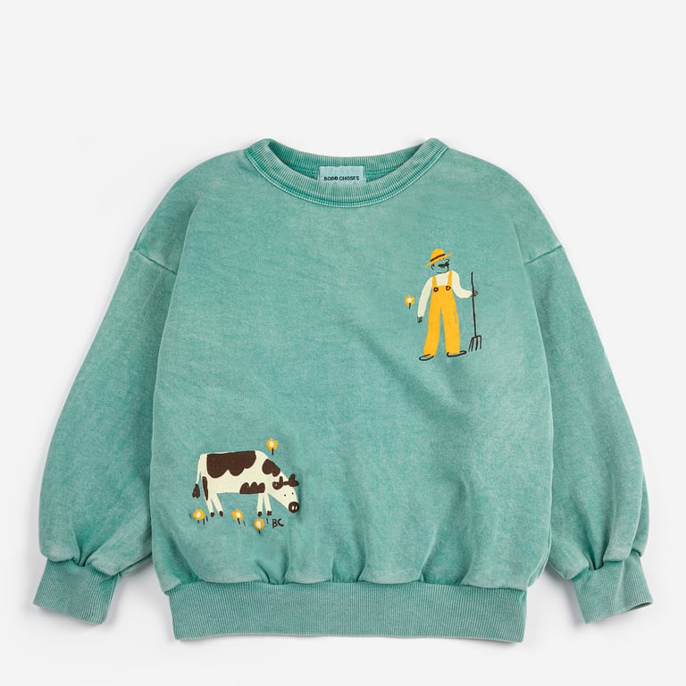 Bobo Choses Sweatshirt Farm Adventure, green