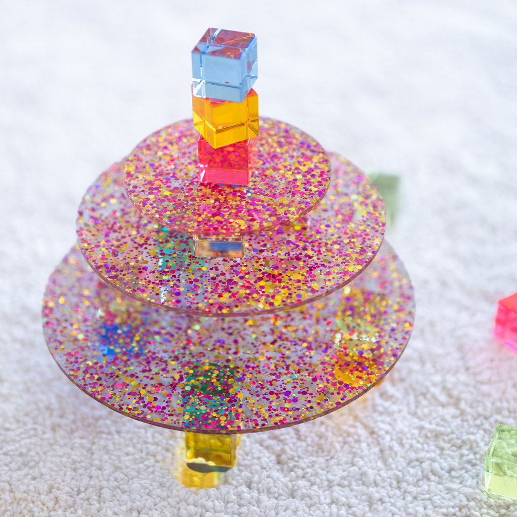 Igelkind Glitzerturm 3er Set rosa