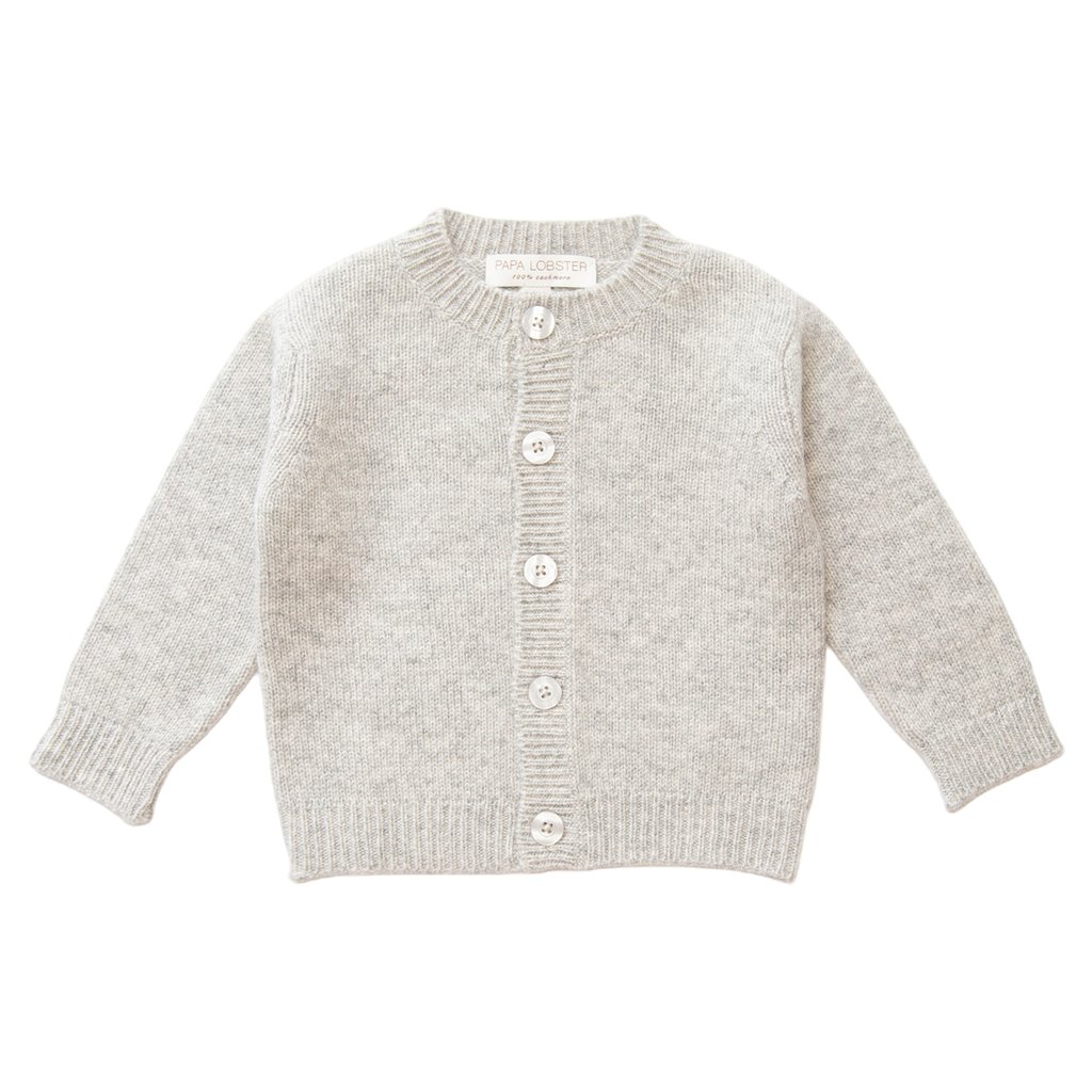 Papa Lobster Cardigan Strickjacke Nicki, hellgrau mélange