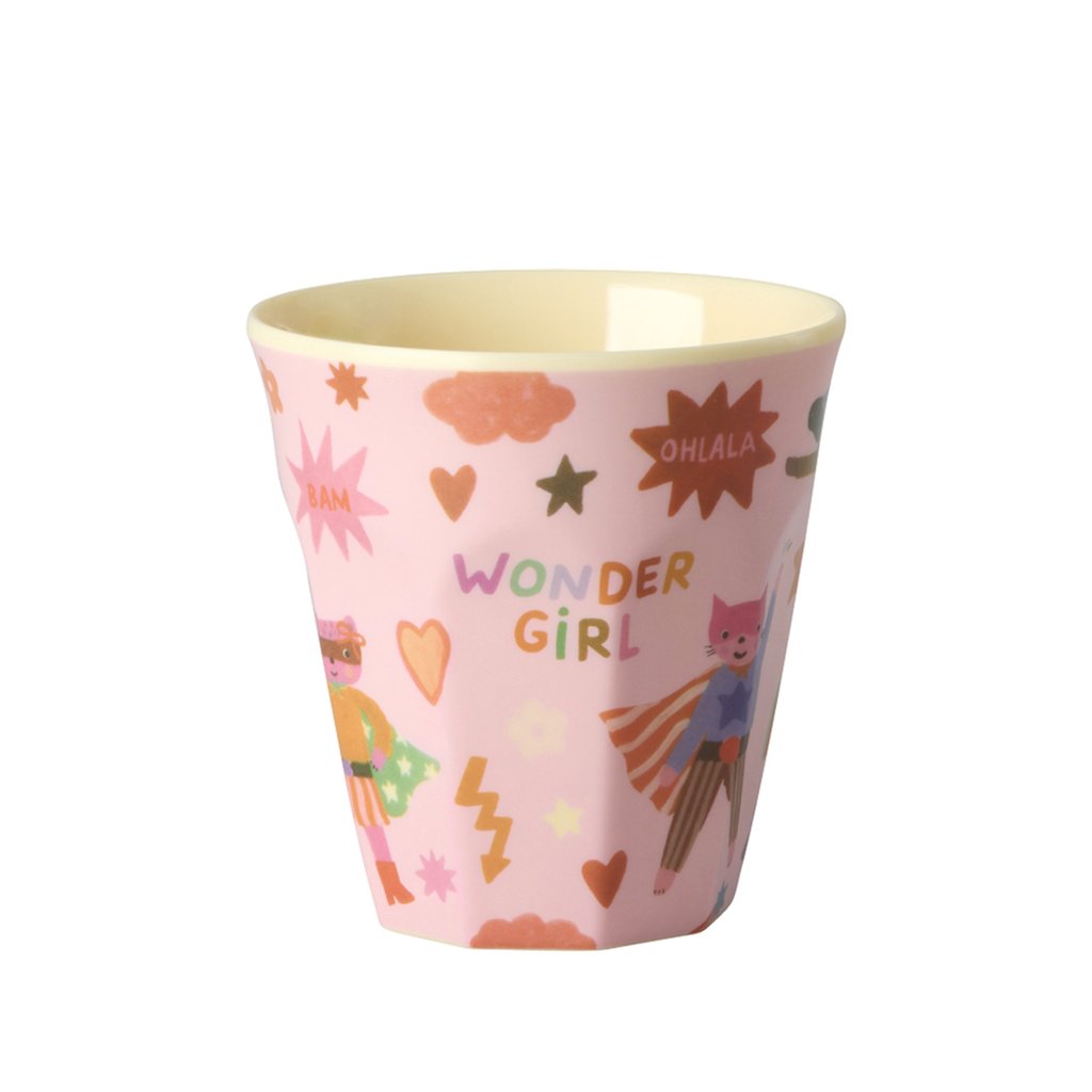 Rice Melamin Kleiner Becher Hero Print, pink