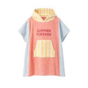 Chamaye Bade-Poncho Frottee Summer Forever, Pink and Yellow (circa 1 bis 3 Jahre)